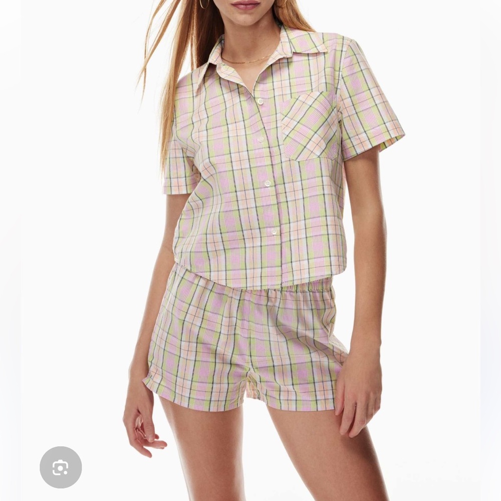 Sunday Best Plaid Button Down Shirt - Pink, Green, White